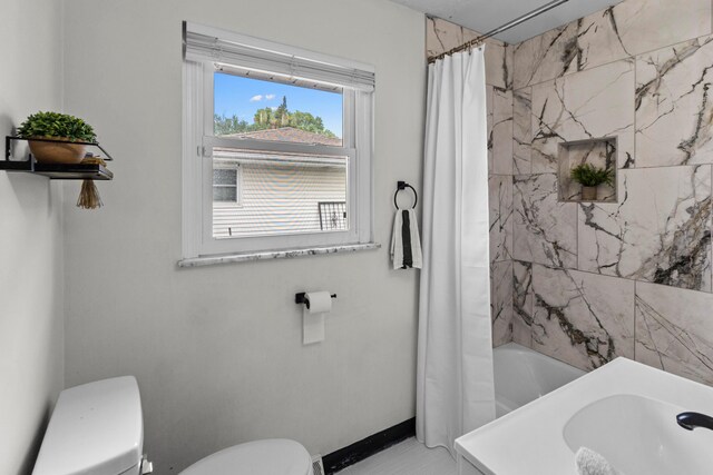 1861 Berkeley Rd, Columbus, OH 43207 - full bathroom featuring shower / bath combination with curtain and vanity