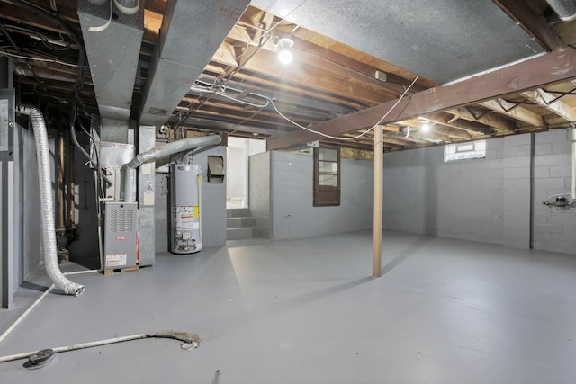 1698 Woodcrest Rd, Columbus, OH 43232 - basement featuring water heater and heating unit