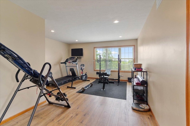 6171 State Route 245, North Lewisburg, OH 43060 - workout area with wood finished floors and recessed lighting
