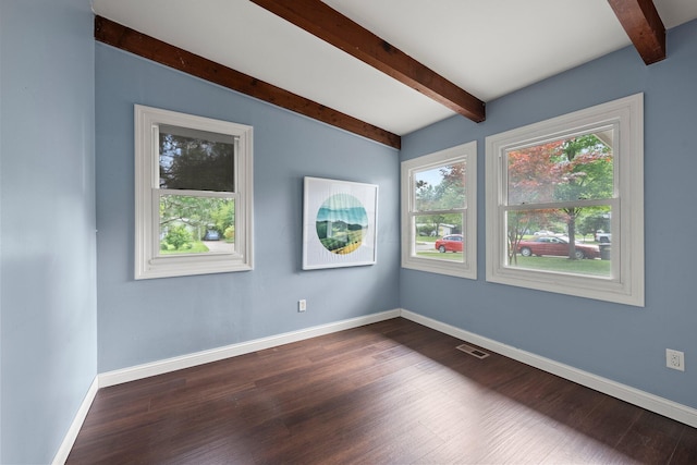 2474 Bristol Rd, Columbus, OH 43221 - unfurnished room featuring beamed ceiling and dark wood-style floors