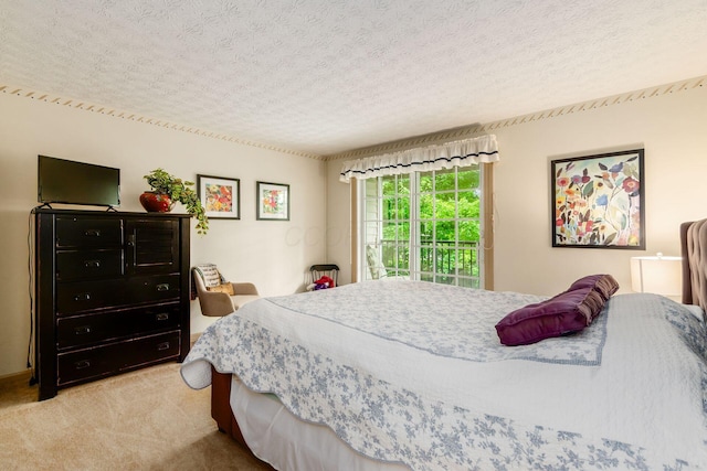 5092 Schuylkill St Unit 31-92, Columbus, OH 43220 - carpeted bedroom featuring access to exterior and a textured ceiling