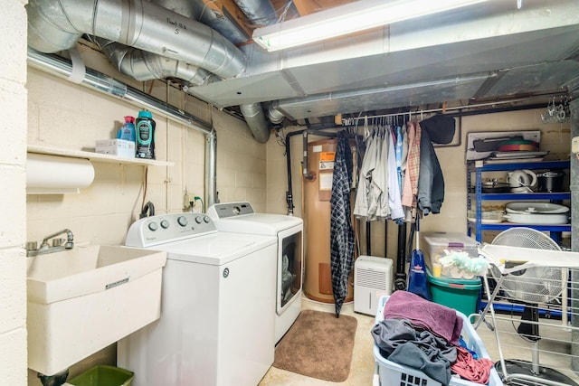 5092 Schuylkill St Unit 31-92, Columbus, OH 43220 - laundry room featuring independent washer and dryer and concrete block wall