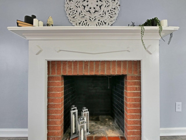 315 S Southampton Ave, Columbus, OH 43204 - detailed view of a brick fireplace and baseboards