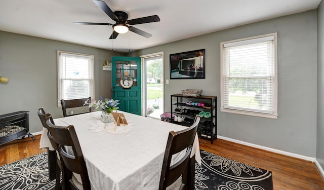 175 Pierson Blvd, Newark, OH 43055 - dining area with wood finished floors and ceiling fan