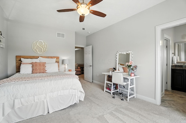 3860 Coldwater Loop, Powell, OH 43065 - bedroom with carpet floors and a ceiling fan