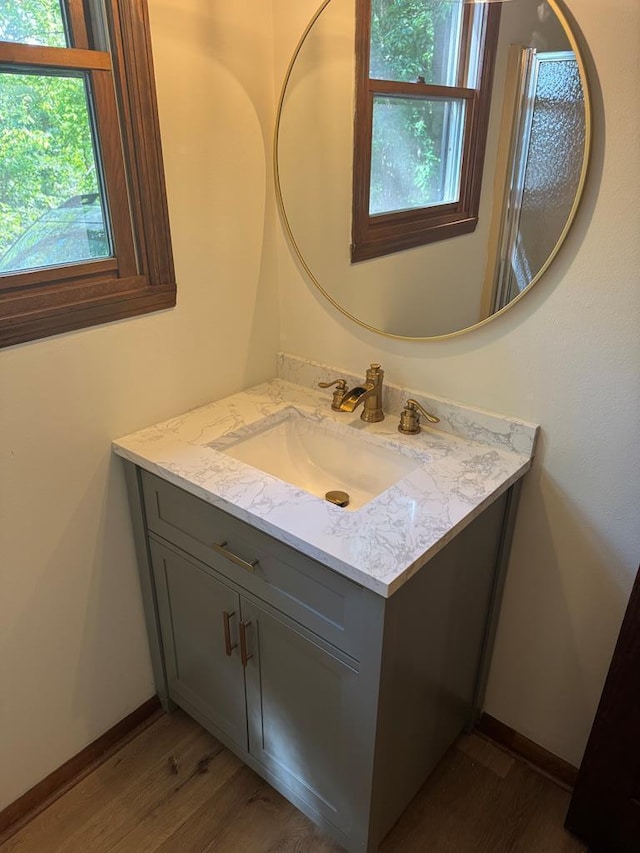 300 Core Rd, Frankfort, OH 45628 - bathroom with vanity and wood finished floors
