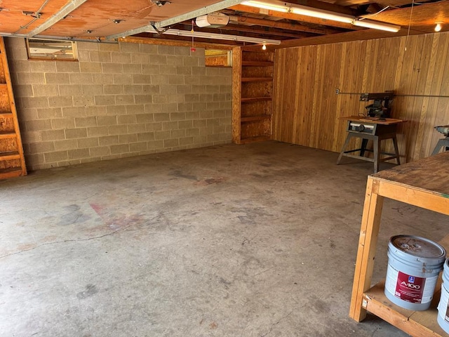 300 Core Rd, Frankfort, OH 45628 - unfinished below grade area with wood walls