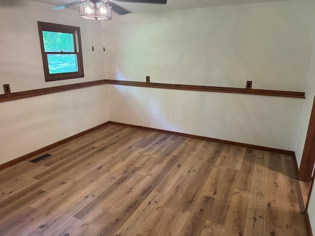 300 Core Rd, Frankfort, OH 45628 - spare room with ceiling fan and wood finished floors