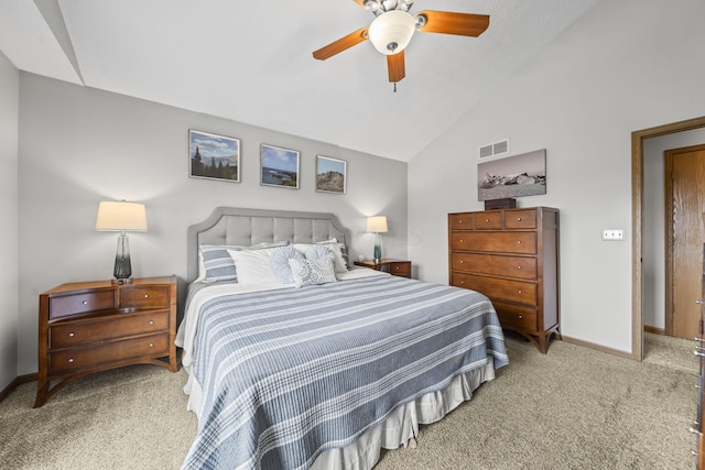 5528 Westerville Crossing Dr, Westerville, OH 43081 - carpeted bedroom featuring vaulted ceiling and a ceiling fan