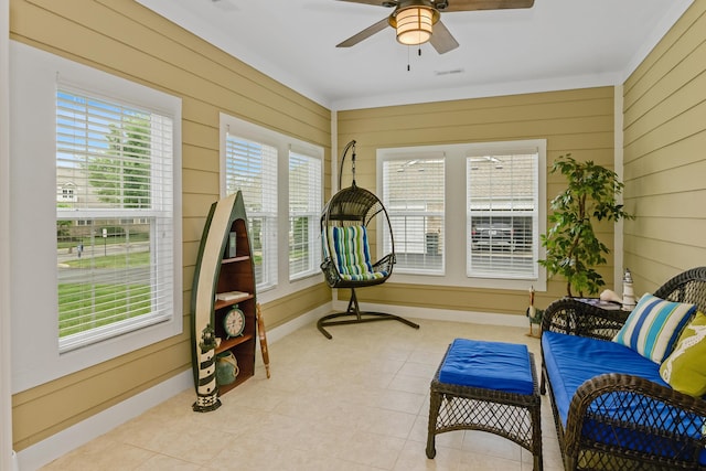 3242 Rossmore Cir, Powell, OH 43065 - sunroom featuring wood walls and baseboards