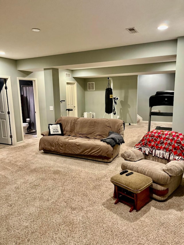 3242 Rossmore Cir, Powell, OH 43065 - carpeted living area with recessed lighting