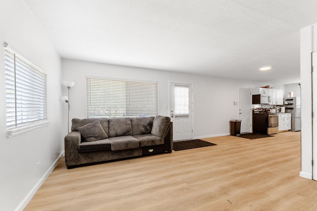 1894 Orlando Rd, Columbus, OH 43232 - living room featuring light wood-style floors and a textured ceiling