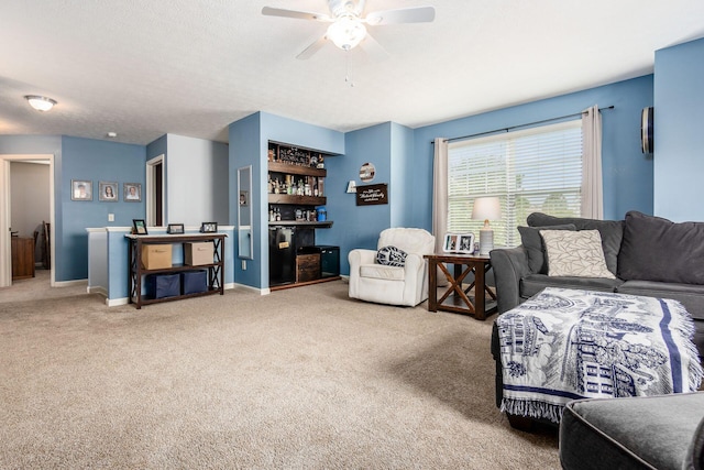 784 Brevard Cir, Pickerington, OH 43147 - living room with carpet flooring and ceiling fan