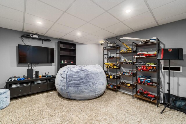 208 Dowler Dr, South Bloomfield, OH 43103 - finished below grade area with a drop ceiling and recessed lighting