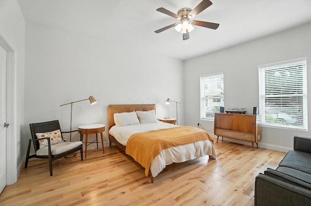 192 E Morrill Ave, Columbus, OH 43207 - bedroom with light wood finished floors and a ceiling fan