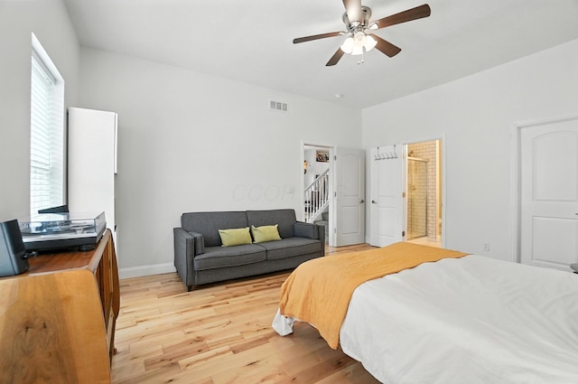 192 E Morrill Ave, Columbus, OH 43207 - bedroom featuring light wood finished floors, multiple windows, and ceiling fan