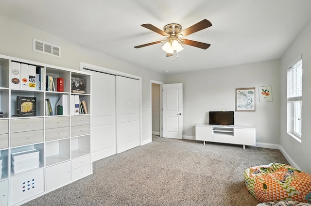 192 E Morrill Ave, Columbus, OH 43207 - unfurnished bedroom with carpet floors, a closet, and a ceiling fan