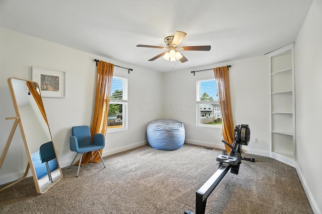 192 E Morrill Ave, Columbus, OH 43207 - exercise area featuring carpet and a ceiling fan