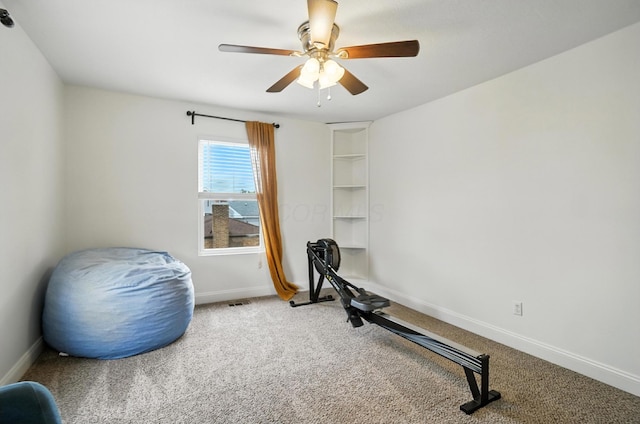 192 E Morrill Ave, Columbus, OH 43207 - workout area with carpet flooring and a ceiling fan
