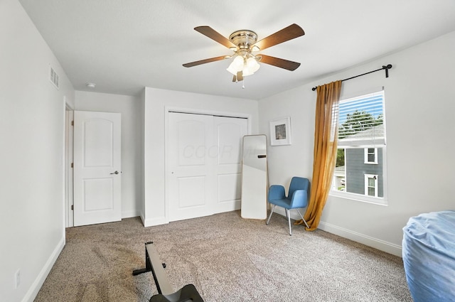 192 E Morrill Ave, Columbus, OH 43207 - bedroom with carpet, a closet, and a ceiling fan