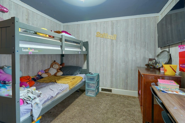 206 W Water St, New Lexington, OH 43764 - carpeted bedroom with wooden walls