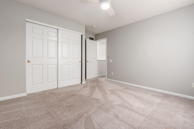 333 Quarter Way, Delaware, OH 43015 - unfurnished bedroom featuring carpet floors, a closet, and a ceiling fan