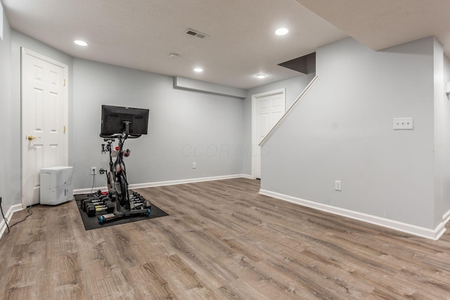 333 Quarter Way, Delaware, OH 43015 - exercise room with wood finished floors and recessed lighting