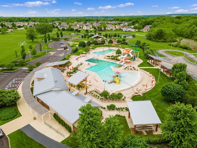 333 Quarter Way, Delaware, OH 43015 - aerial perspective of suburban area featuring a pool area