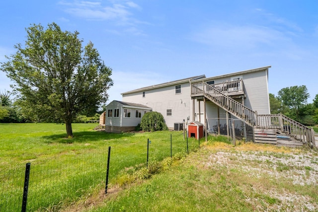 5373 Summit Rd SW, Pataskala, OH 43062 - rear view of property with stairway and a deck