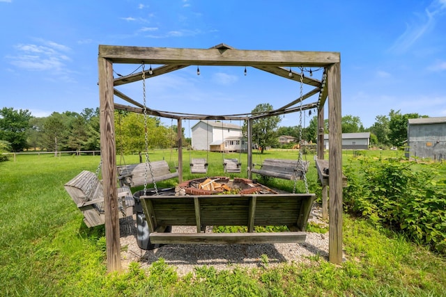 5373 Summit Rd SW, Pataskala, OH 43062 - view of green lawn with an outdoor fire pit