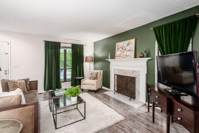 7911 Verandah Ct Unit 58, Powell, OH 43065 - living room with wood finished floors and a fireplace