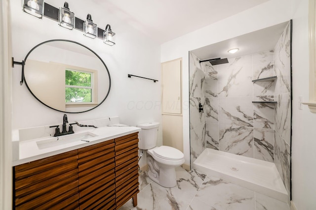 1571 Vinton Ave, Columbus, OH 43220 - bathroom featuring marble finish flooring, vanity, and a marble finish shower