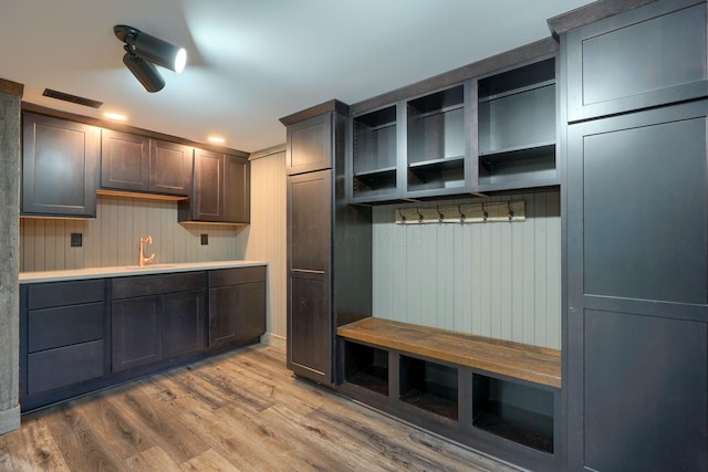 1300 Dannie Dr, Logan, OH 43138 - mudroom featuring wood finished floors and wood walls