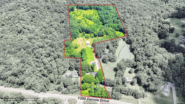 1300 Dannie Dr, Logan, OH 43138 - aerial view of property and surrounding area featuring property parcel outlined