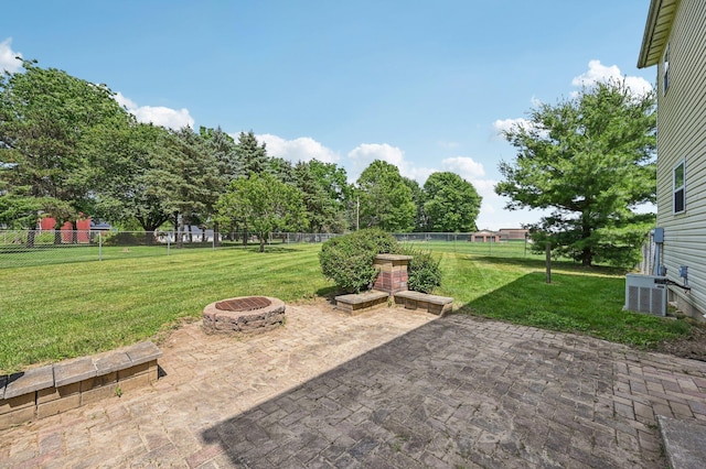 330 Tralee Trl, Cardington, OH 43315 - fenced backyard with an outdoor fire pit and a patio