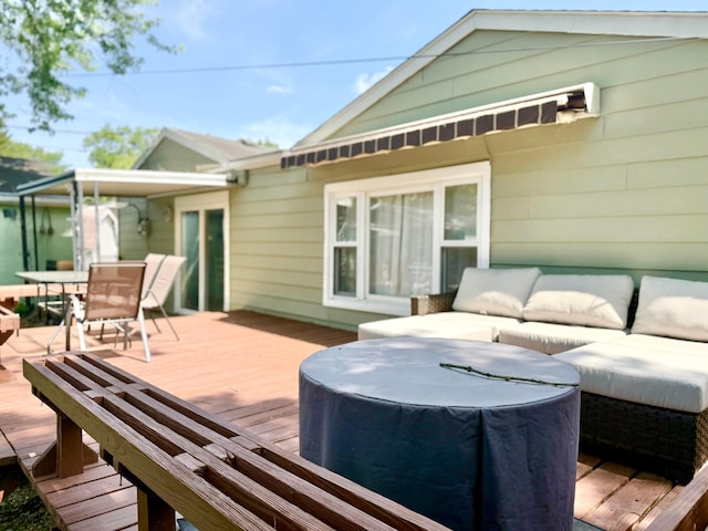 3811 Bradford Dr, Hilliard, OH 43026 - wooden terrace featuring outdoor lounge area and outdoor dining space