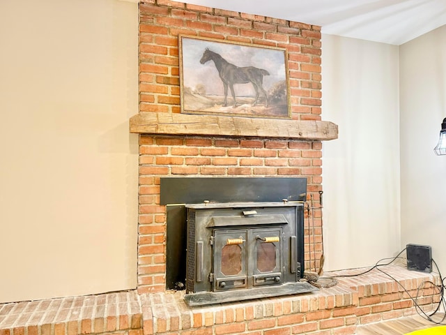 3811 Bradford Dr, Hilliard, OH 43026 - detailed view of a brick fireplace