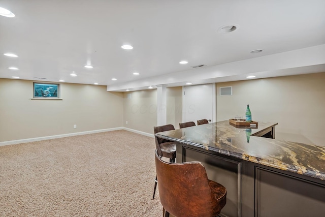 1318 Hickory Ridge Ln, Columbus, OH 43235 - indoor bar featuring carpet flooring and recessed lighting