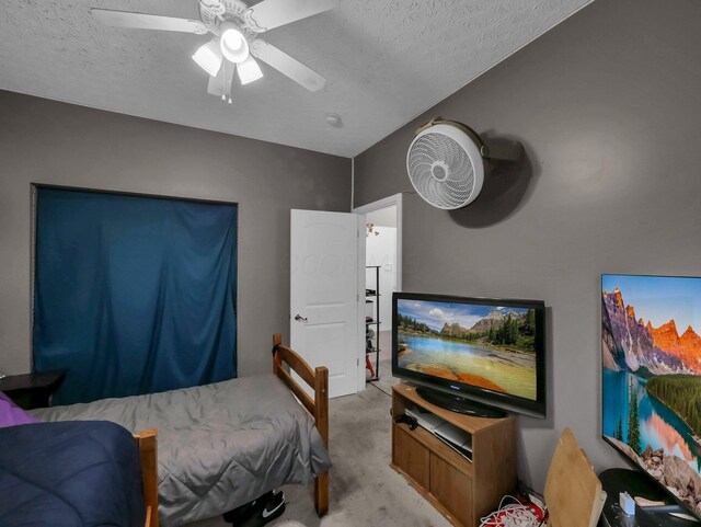 3136 Fabyan Dr, Reynoldsburg, OH 43068 - bedroom with a textured ceiling and a ceiling fan