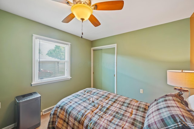 320 W Liberty St, Bucyrus, OH 44820 - carpeted bedroom featuring ceiling fan and a closet