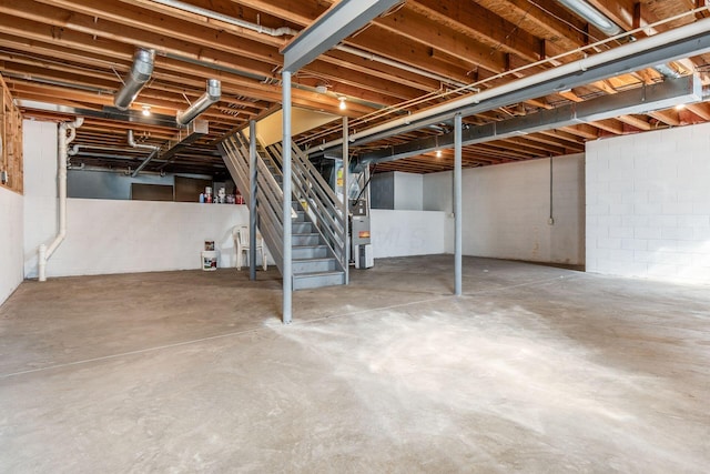 4694 Tayport Ave, Grove City, OH 43123 - unfinished below grade area with stairway and concrete block wall