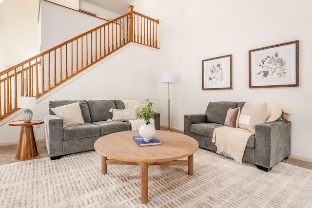 4694 Tayport Ave, Grove City, OH 43123 - carpeted living area with stairway and baseboards