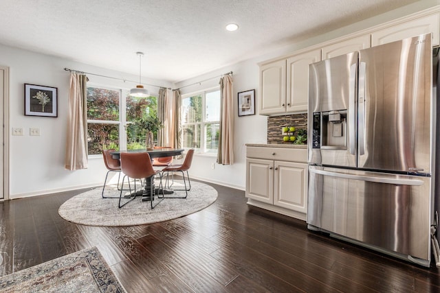 4694 Tayport Ave, Grove City, OH 43123 - dining area featuring recessed lighting, a textured ceiling, and dark wood finished floors