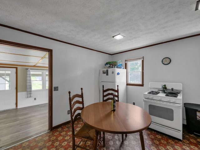 1018 Harrison Ave, Lancaster, OH 43130 - dining room featuring healthy amount of natural light, crown molding, and a textured ceiling