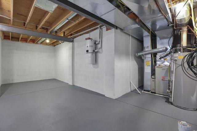 7511 Windsor Dr, Dublin, OH 43016 - unfinished basement featuring water heater and a central vacuum unit