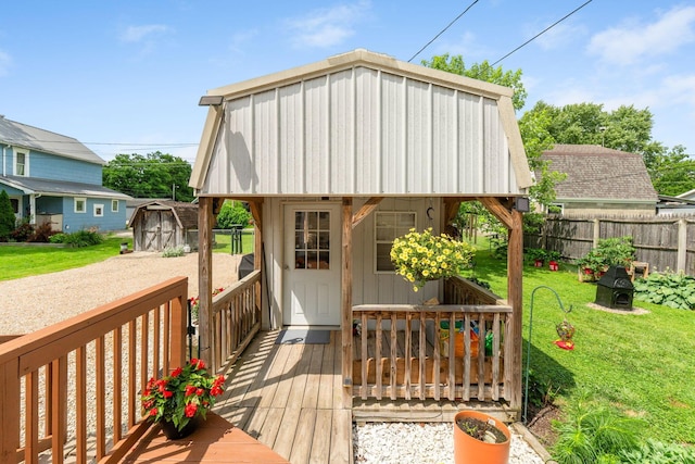 115 Maple Ave, Utica, OH 43080 - deck featuring a storage unit