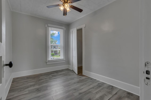 522 S Main St, New Lexington, OH 43764 - unfurnished room featuring a ceiling fan and wood finished floors