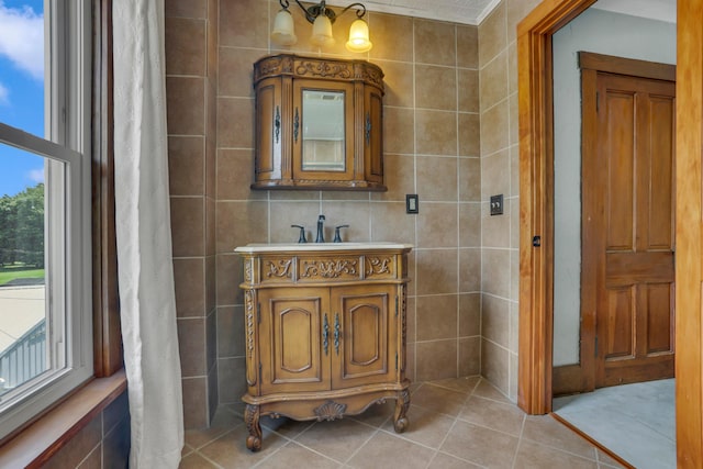 522 S Main St, New Lexington, OH 43764 - bathroom featuring vanity and tile patterned floors