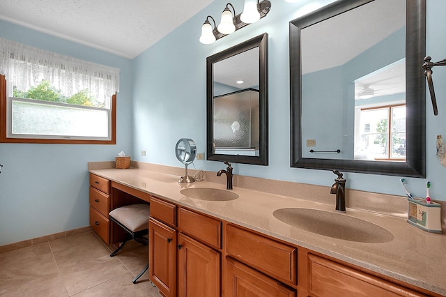 12961 Arabian Ct, Pickerington, OH 43147 - full bath featuring double vanity, healthy amount of natural light, and tile patterned floors