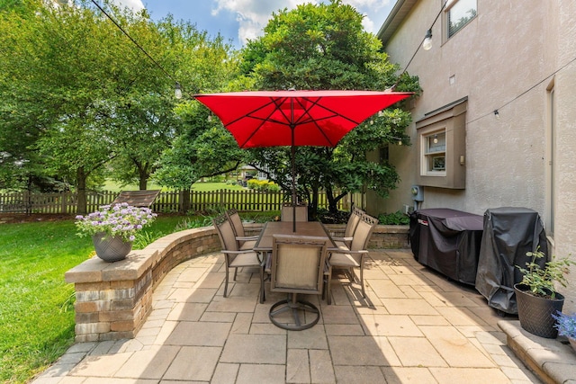 13191 Brandon Cir, Pickerington, OH 43147 - view of patio featuring outdoor dining space and grilling area